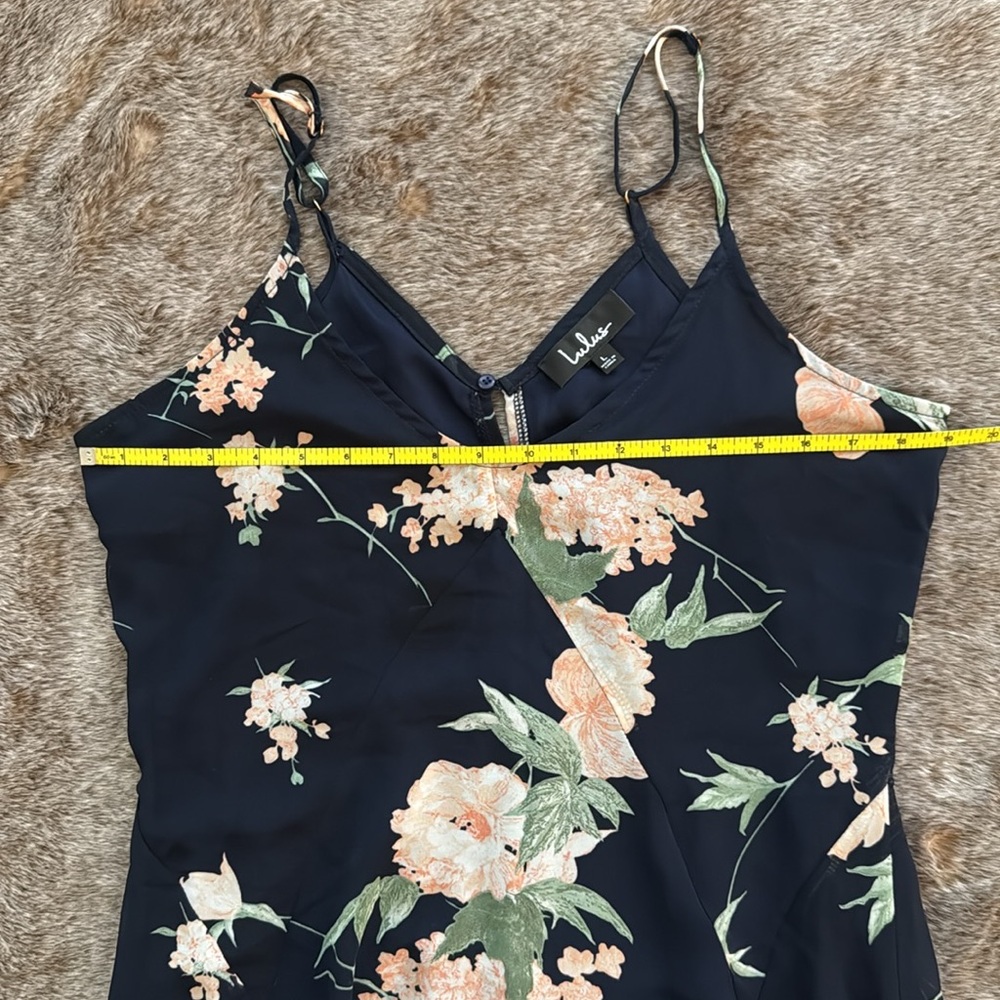 Lulu’s Feeling Freesia Navy Blue Floral Print Maxi Dress Large - Picture 5 of 12
